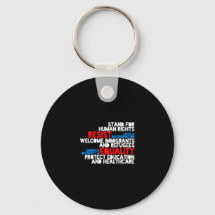 Anti Trump Protest Human Rights Resist Keychain