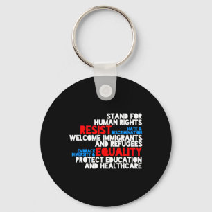 Anti Trump Protest Human Rights Resist  Keychain