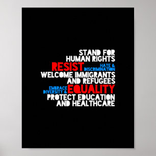Anti Trump Protest Human Rights Resist  Poster