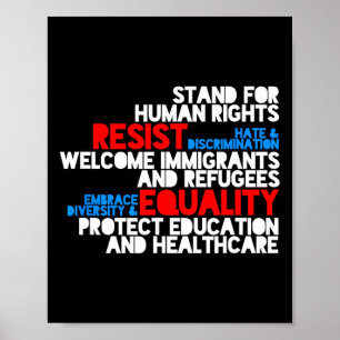 Anti Trump Protest Human Rights Resist  Poster