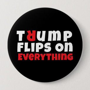 Anti trump protest slogan black red 4 inch round button