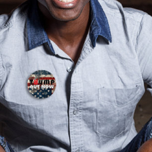 Anti trump protest slogan flag 3 inch round button