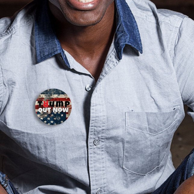 Anti trump protest slogan flag 3 inch round button (Creator Uploaded)