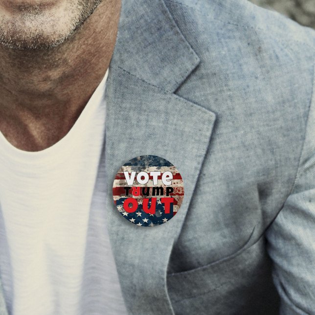 Anti trump protest slogan flag 3 inch round button (Creator Uploaded)