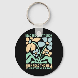Anti Trump Read The Constitution And The Bible Mat Keychain