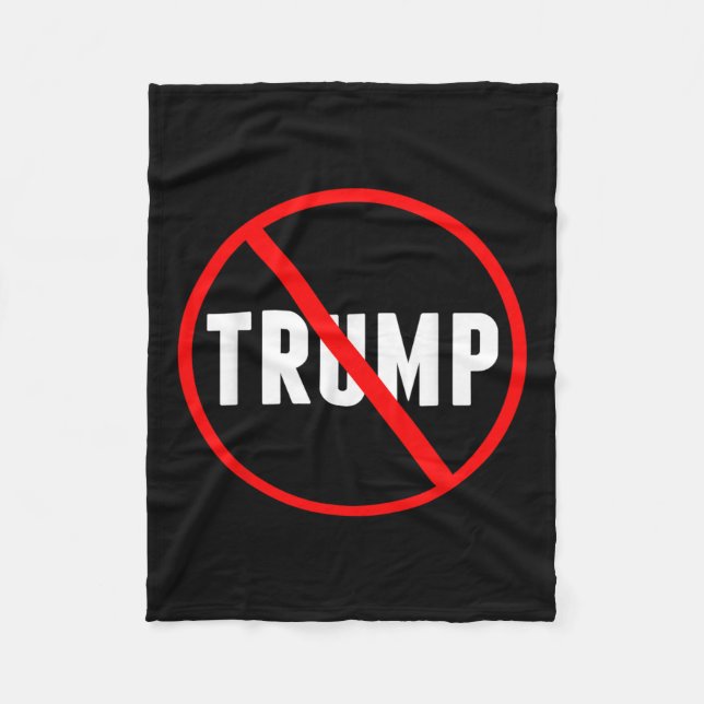 Anti Trump Red Circle X Political  Fleece Blanket (Front)
