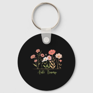 Anti-trump Resist Floral Botanical Liberal Activis Keychain