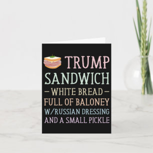 Anti Trump Sandwich Sign Funny  Card