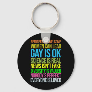 Anti Trump Science Refugees Love Womens Rights Keychain