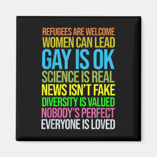 Anti Trump Science Refugees Love Womens Rights Magnet