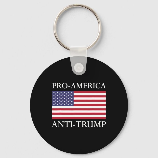 Anti-trump Shirt - American Usa Flag Resist  Keychain (Front)