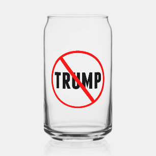 Anti Trump Simple Red Circle X Political Can Glass