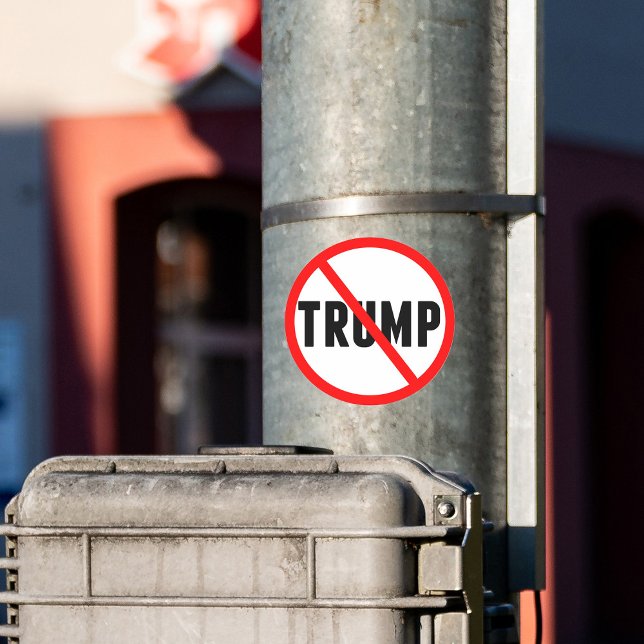 Anti Trump Simple Red Circle X Political Classic Round Sticker (Creator Uploaded)
