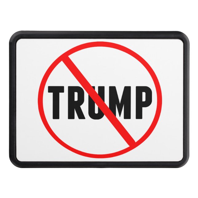 Anti Trump Simple Red Circle X Political Trailer Hitch Cover (Front)