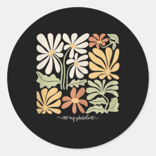 Anti Trump Subtle Not My President Flowers Womens Classic Round Sticker