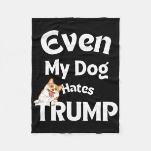 Anti Trump Tees Dog Hates Donald 2  Fleece Blanket