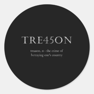 Anti-trump Treason Tre45on Distressed Impeach Classic Round Sticker
