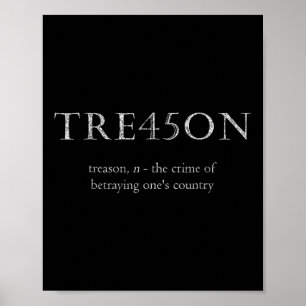 Anti-trump Treason _ Tre45on Distressed Impeach  Poster