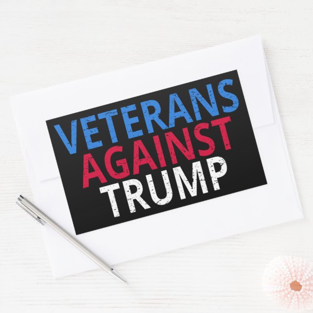 Anti-Trump - Veterans Against Trump Sticker (Envelope)