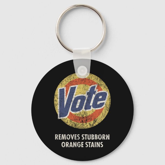 Anti-Trump Vote Detergent Fun Vintage  Keychain (Front)