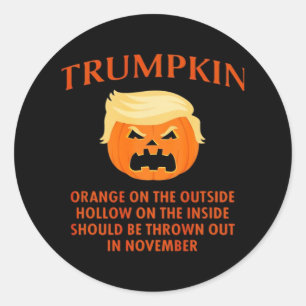 Anti Trumpkin Funny Halloween Classic Round Sticker
