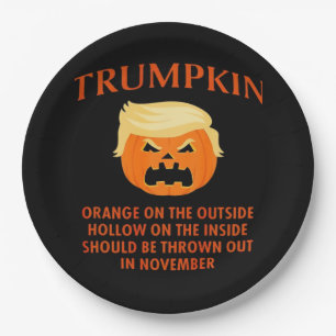 Anti Trumpkin Funny Halloween Paper Plate