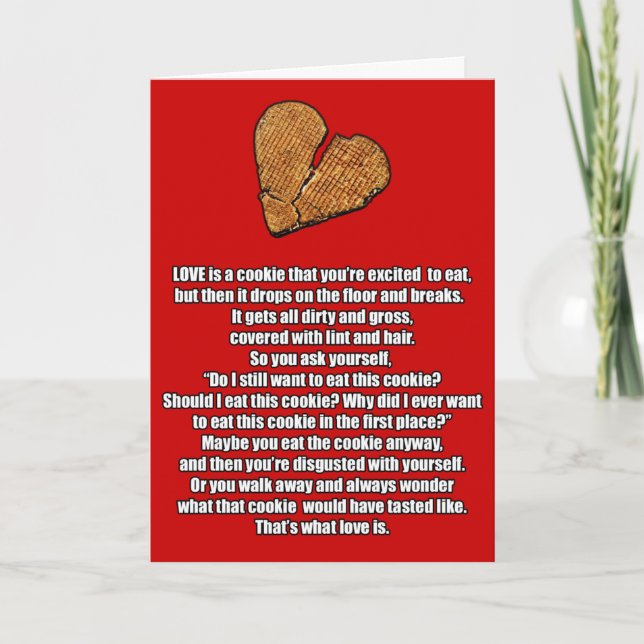 Anti-Valentine Broken Cookie Holiday Card (Front)
