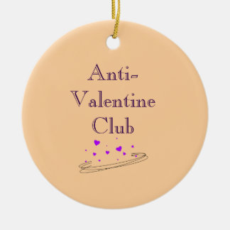 Anti Valentine Club Cute Minimal Pastel Art Ceramic Ornament