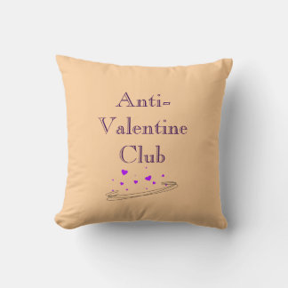 Anti Valentine Club Cute Minimal Pastel Art Throw Pillow