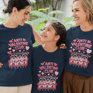 Anti Valentine Club Galentines Raccoon Womens Tee