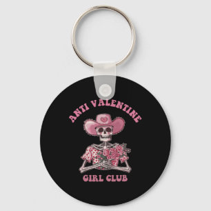 Anti Valentine Girls Club Single Skeleton Valentin Keychain
