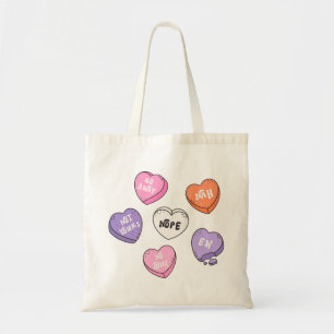 Anti-Valentine Heart Candy Tote Bag