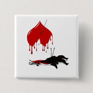 Anti-Valentine No more Cupid 2 Inch Square Button