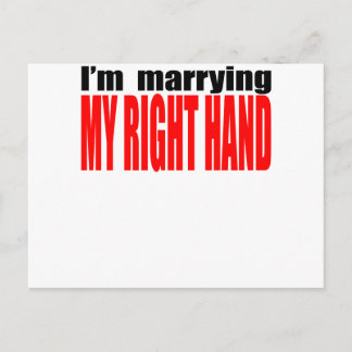 anti valentine single marrying right hand  heartbr holiday postcard