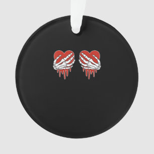 Anti Valentine Skeleton Hands Heart Goth Ornament