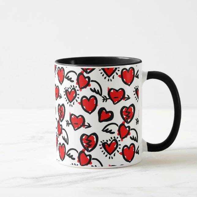 Anti-Valentine Sketch Pattern Mug (Right)