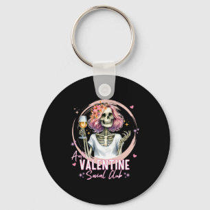 Anti Valentine Social Club Funny Skeleton Matching Keychain