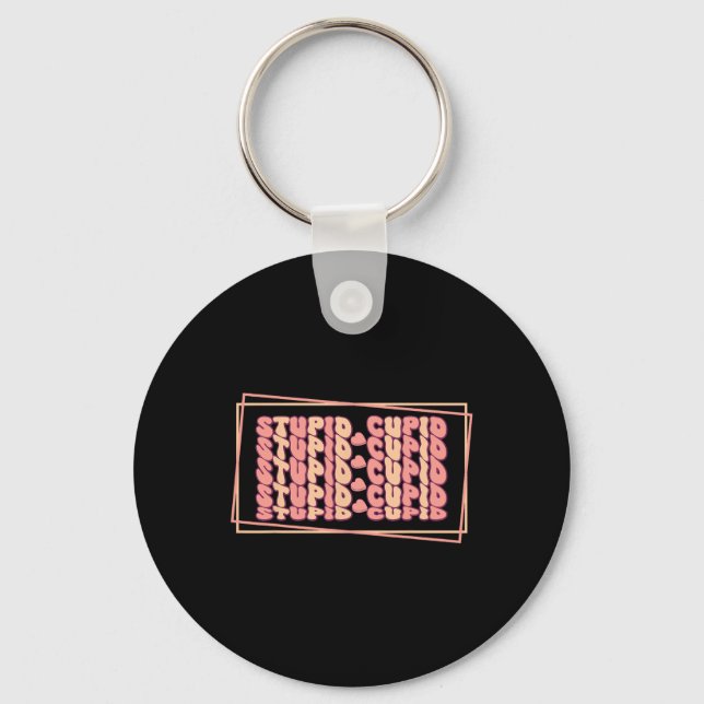 Anti-valentine Stupid Cupid  Keychain (Front)