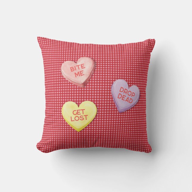 Anti-Valentine Throw Pillow (Front)