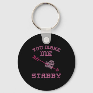 Anti Valentine Ugly Valentines Day Feeling Stabby Keychain