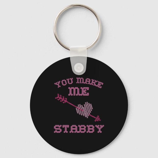 Anti Valentine Ugly Valentines Day Feeling Stabby  Keychain (Front)