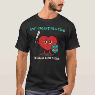 Anti-Valentine's Angry Heart with Sword T-Shirt