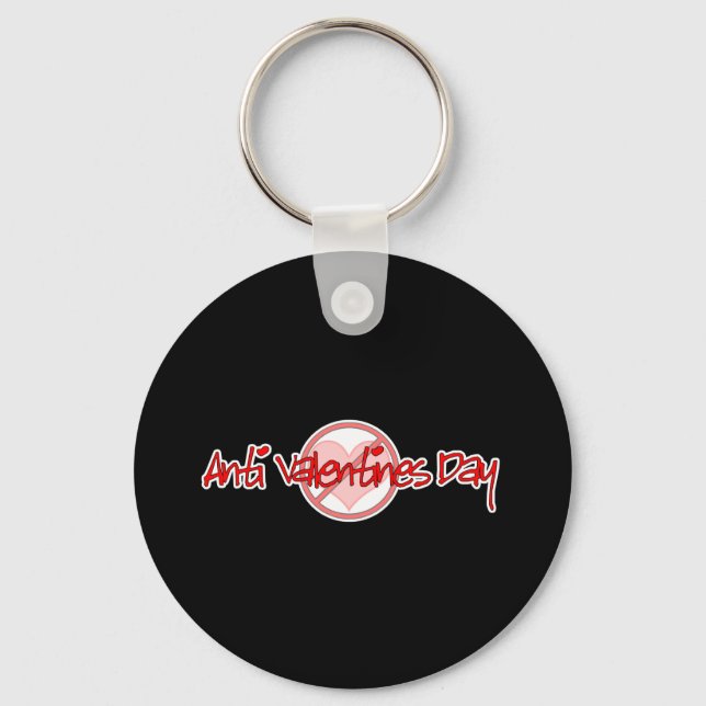 Anti Valentine's Day Black Keychain (Front)