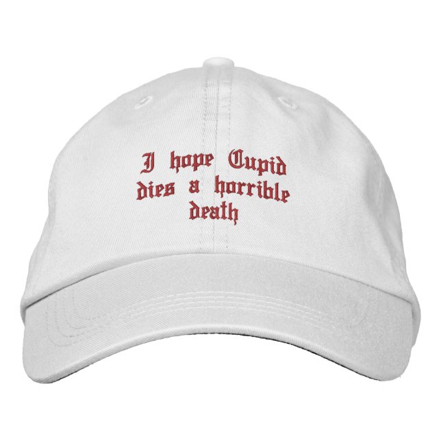 Anti Valentine's Day Embroidered Hat (Front)