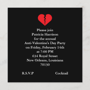 Anti Valentines Day Party Invitation