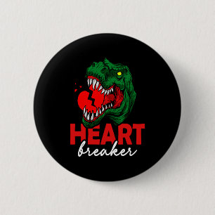 Anti Valentines Day Single Heart Breaker T Rex Di  2 Inch Round Button