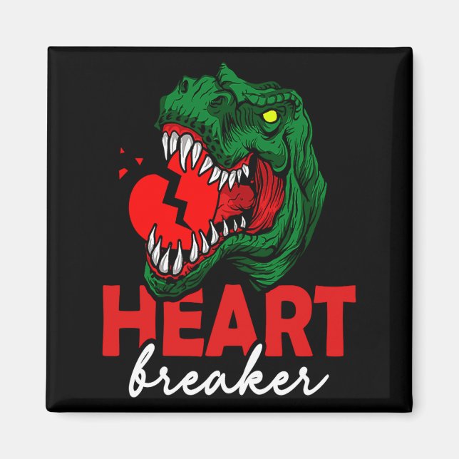 Anti Valentines Day Single Heart Breaker T Rex Di  Magnet (Front)