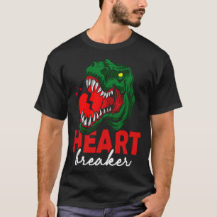 Anti Valentines Day Single Heart Breaker T Rex Di T-Shirt