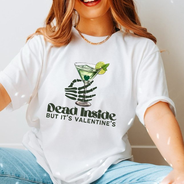 Anti Valentine's Day Skeleton hand Dead Inside  T-Shirt (Creator Uploaded)