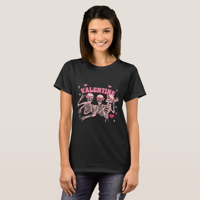 Anti Valentines Day Skeletons Womens   T-Shirt (Front Full)